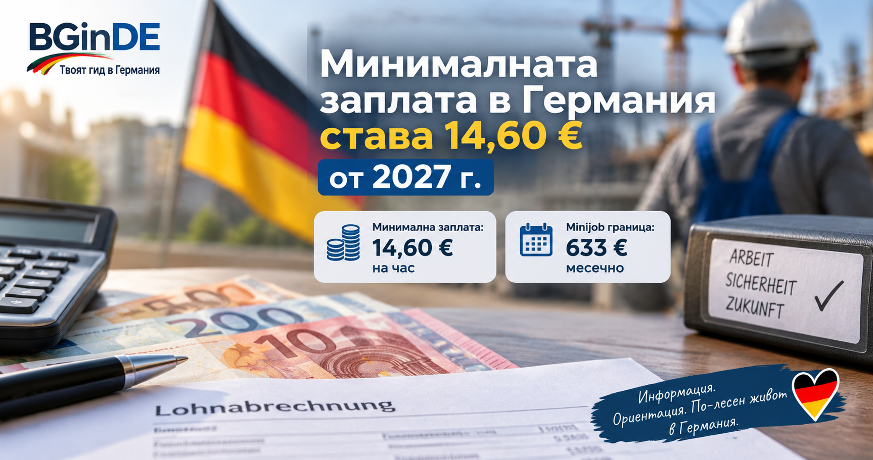 Минималната заплата в Германия става 14,60 € от 2027 г.